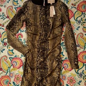 Long Sleeve Snake Skin Dress