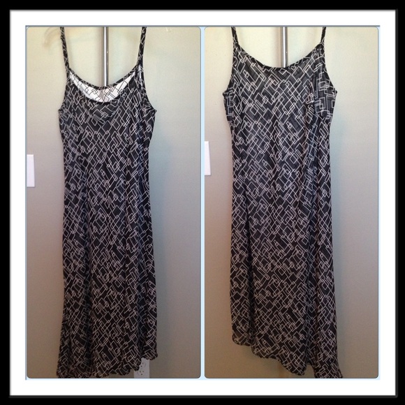 Lane Bryant Dresses & Skirts - Black and White Asymmetrical Hem Dress Sz 18/20