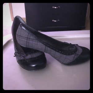 Black plaid heels. Never worn outside.