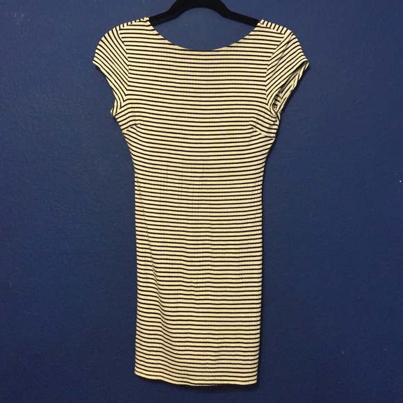 Black and white striped mini dress