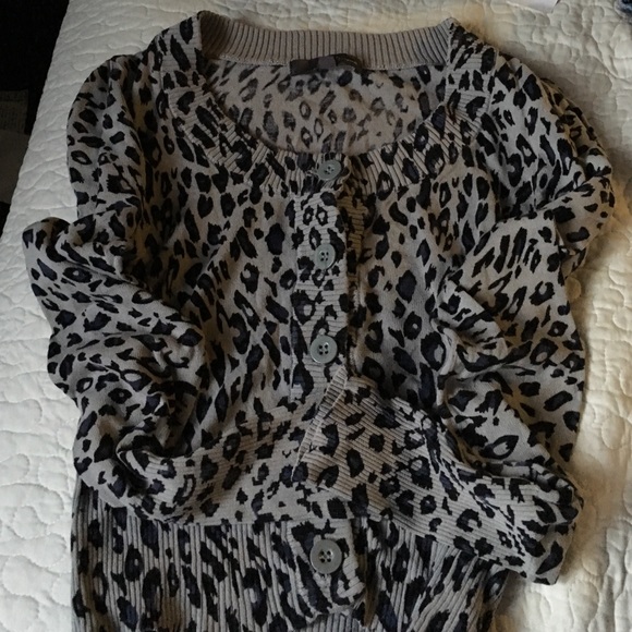 Cropped animal print sweater