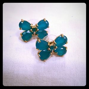 Kate Spade teal gemstone butterfly earrings