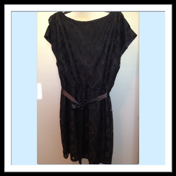 Little Black Dress with Cold Shoulder Sleeves Sz10