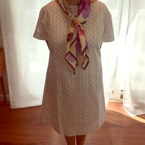 kate spade eyelet white shift dress #dresses