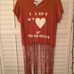 Wildfox Crop Top W/ Fringe Detail