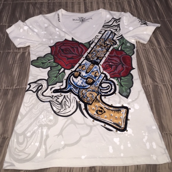 Rebel Spirit TShirt. Metal Stud Detailing