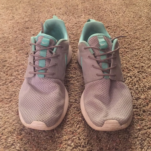 Grey and mint Nike Roshe runs