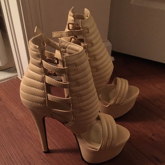 High heeled shoes