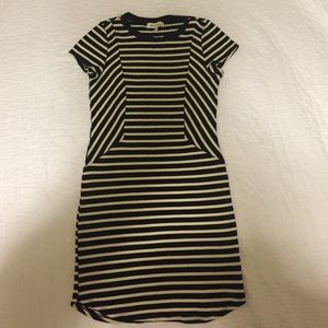 Spandex black/cream striped dress