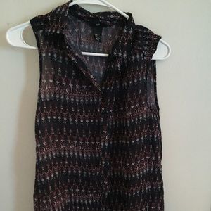 Maroon and Red patterned tank