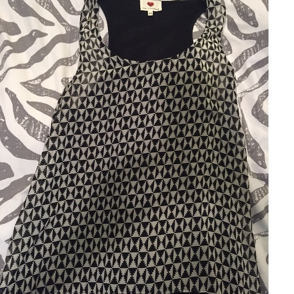 Sheer front black & white trendy designed top