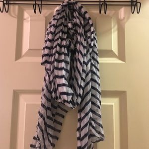 Target navy and white striped rectangle scarf