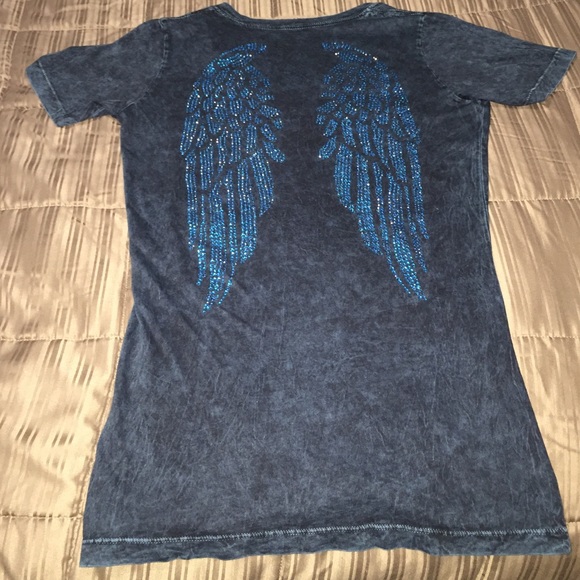 Sinful TShirt. Eye Catching Angel Wing Beading!!!