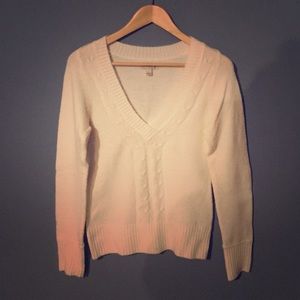 Cream colored v-neck sweater