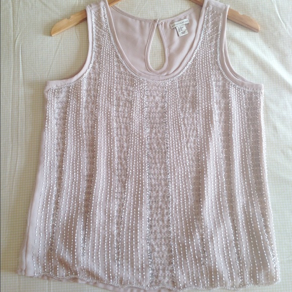 Mercer & Madison Champagne Pink Beaded Top