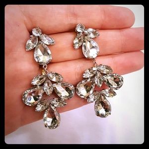 Sparkly silver and crystal earrings