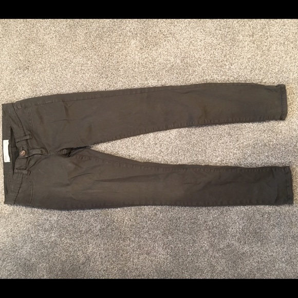Army green skinny jeans