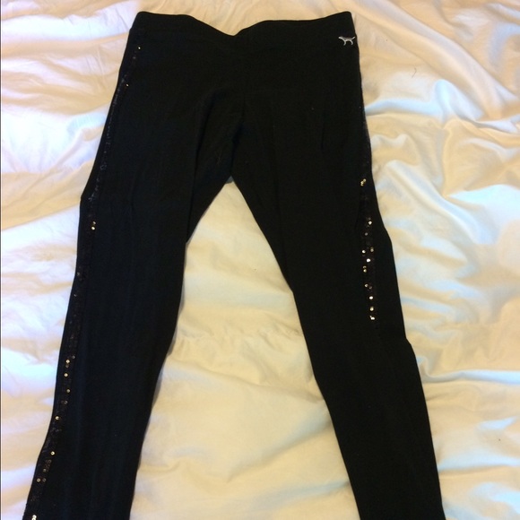 PINK Victoria's Secret Pants - $5 SALE Black VS pink sequin leggings