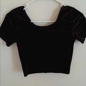 Purple velvet crop top