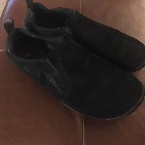 Merrell Vibram black suede slip on