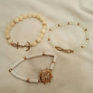 Set of 3 nautical bracelets
