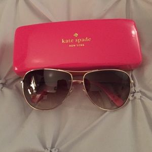 Adorable NWOT Kate Spade gold aviators w/pink bows