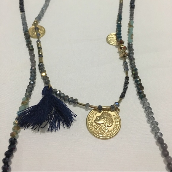 Double Long Layered Necklace - Picture 2 of 4