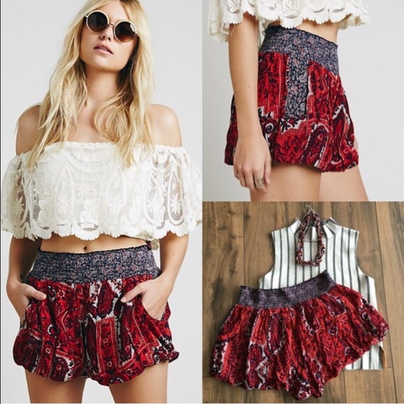 Free People Pants - LAST CHANCE Free People flowy tribal shorts papaya