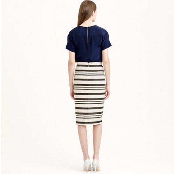 J Crew Double Striped Pencil Skirt - Picture 2 of 3