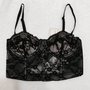 Forever 21 Black Lace Bralette corset