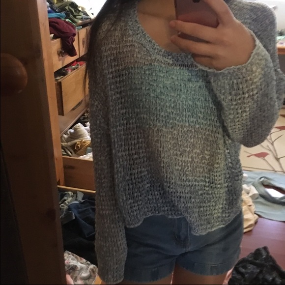 knit blue beach sweater