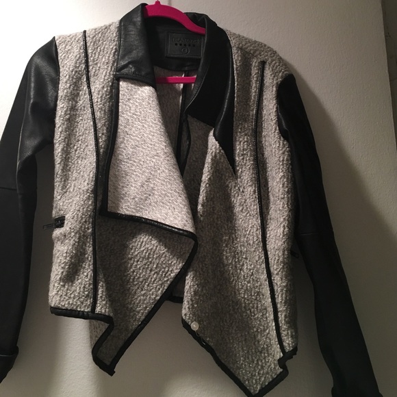 Wool and leather jacket