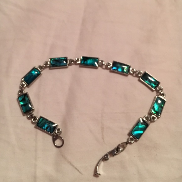 Blue/green rectangle bracelet