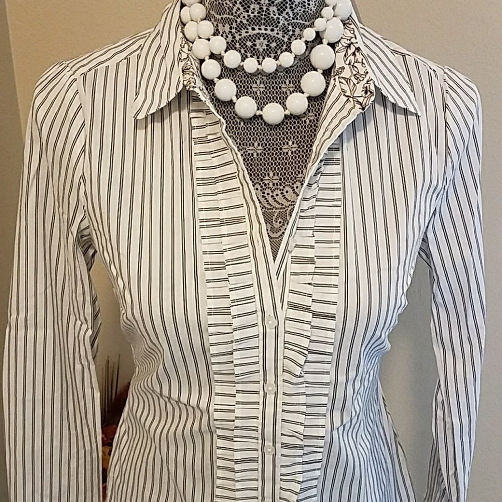 BHWM black and white stripe poplin shirt