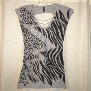 Cheetah/Tiger ripped tshirt