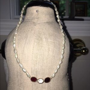 A mature Biwa pearl and crystal necklace