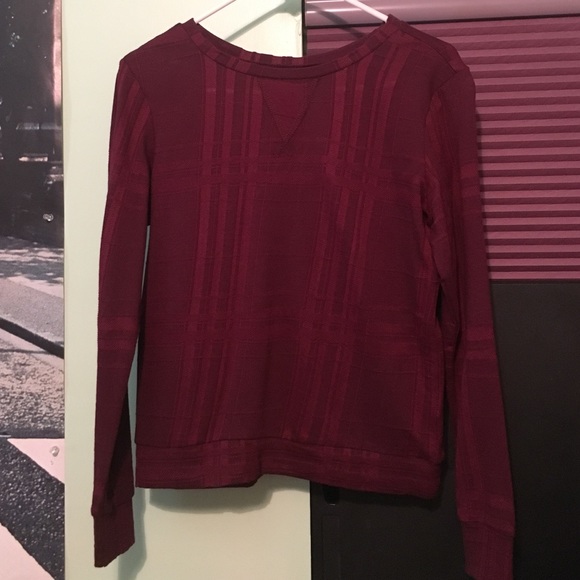 burgundy long sleeve shirt