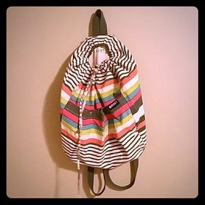 Super cute roxy drawstring backpack / bag