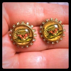 Betsey Johnson teacup earrings