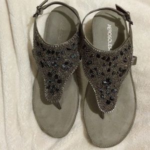 Final Sale !!!!  Blue beaded Aerosole sandals