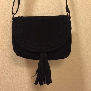 Black suede purse