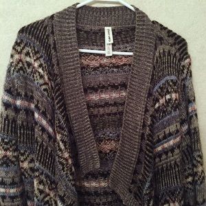 Aztec Print Long Cardigan