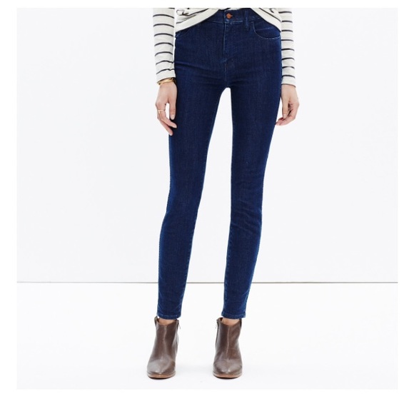 Madewell high rise dark skinny jeans