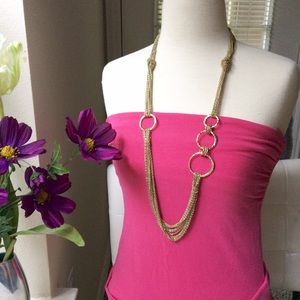 REDUCED! Asymmetrical goldtone necklace