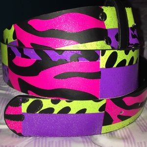 Neon Animal Print Belt