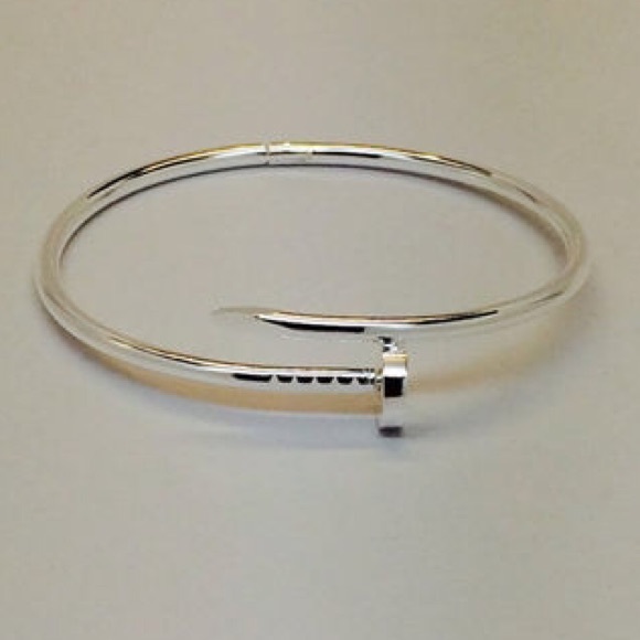 Silver Nail Bangle - Picture 4 of 4
