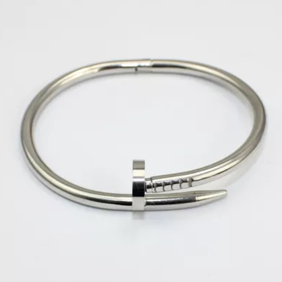 Silver Nail Bangle - Picture 3 of 4