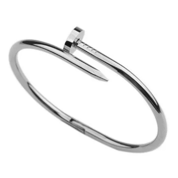 Silver Nail Bangle - Picture 2 of 4