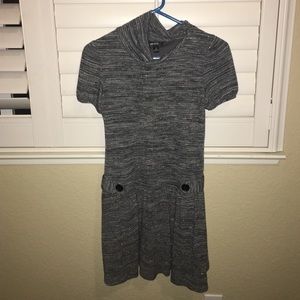 A grey, glittery dress.