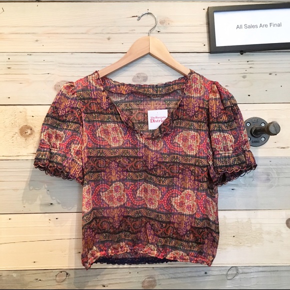 SOLD Vintage silk crop top